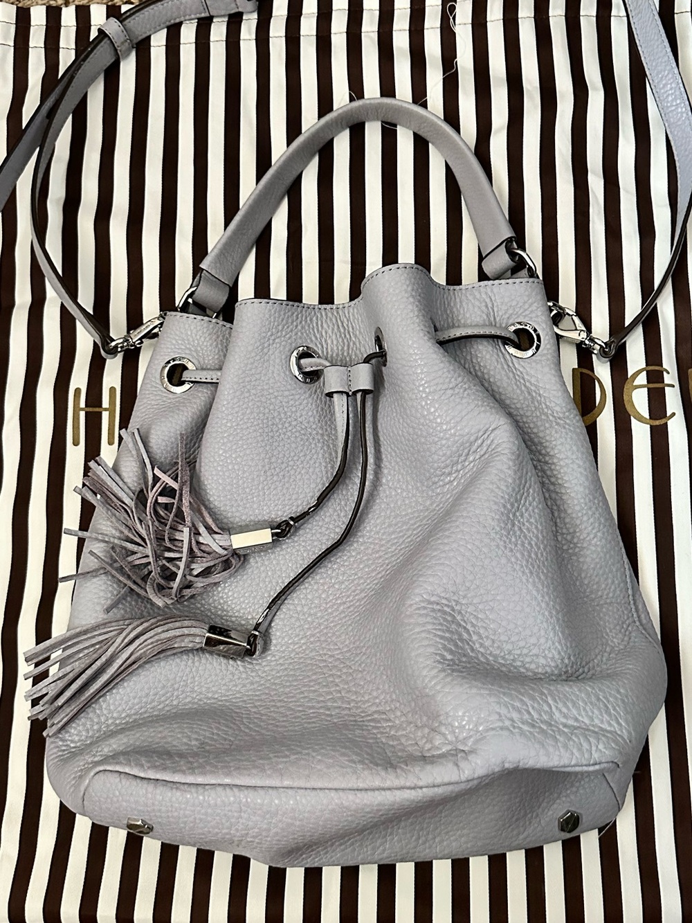 Lavender Drawstring Bucket Bag - Picture 8 of 11